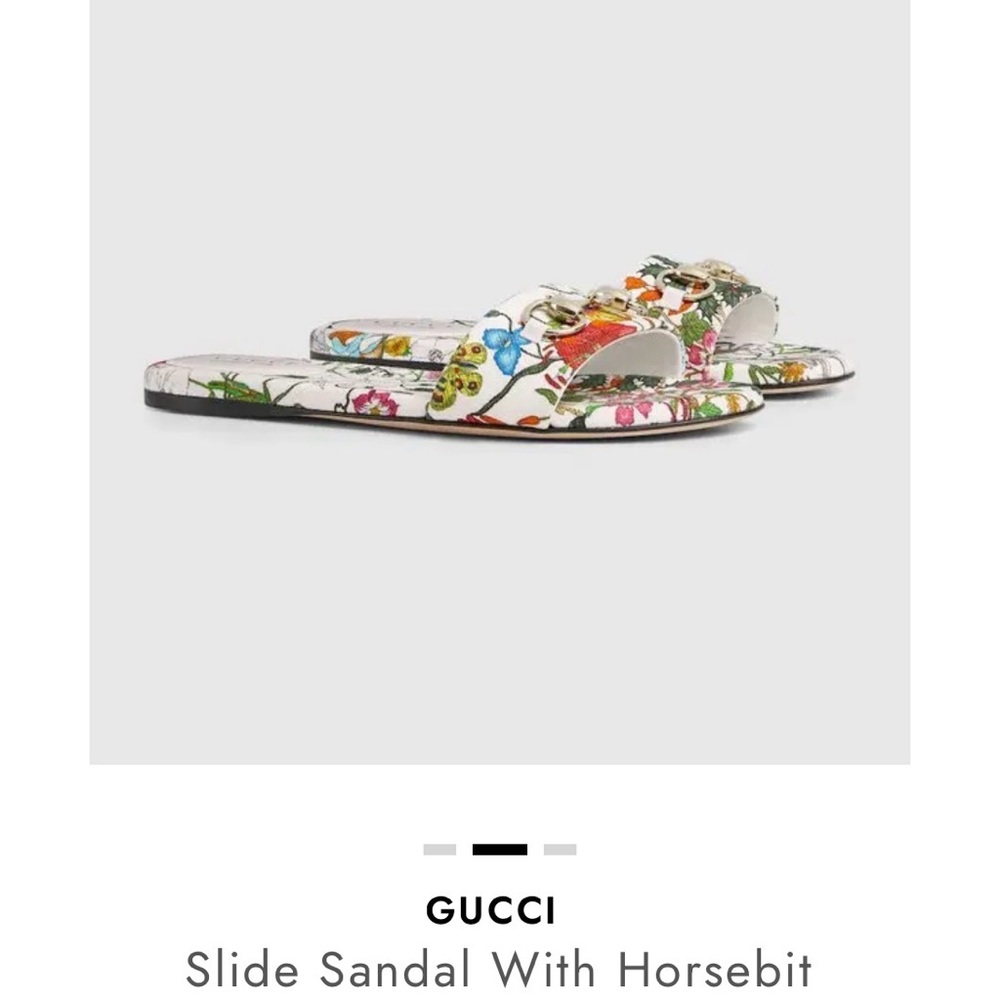 NIB Gucci Multicolor Floral Slide Sandals - Picture 2 of 6